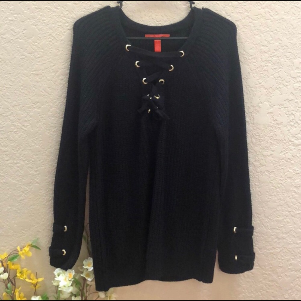 Chelsea & Violet Lace Up Sweater